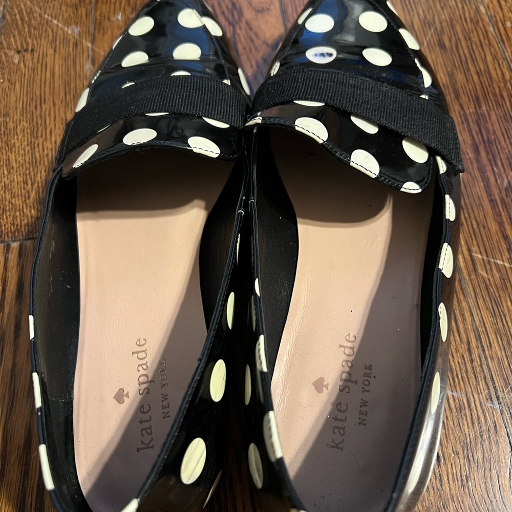 Kate Spade Black and Cream Polka Dot Flats
